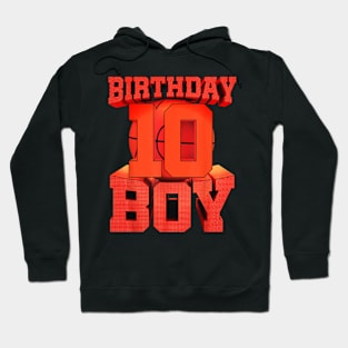 10th Birthday Basketball Boy 10 Year Old Bday Ball Sports Hoodie